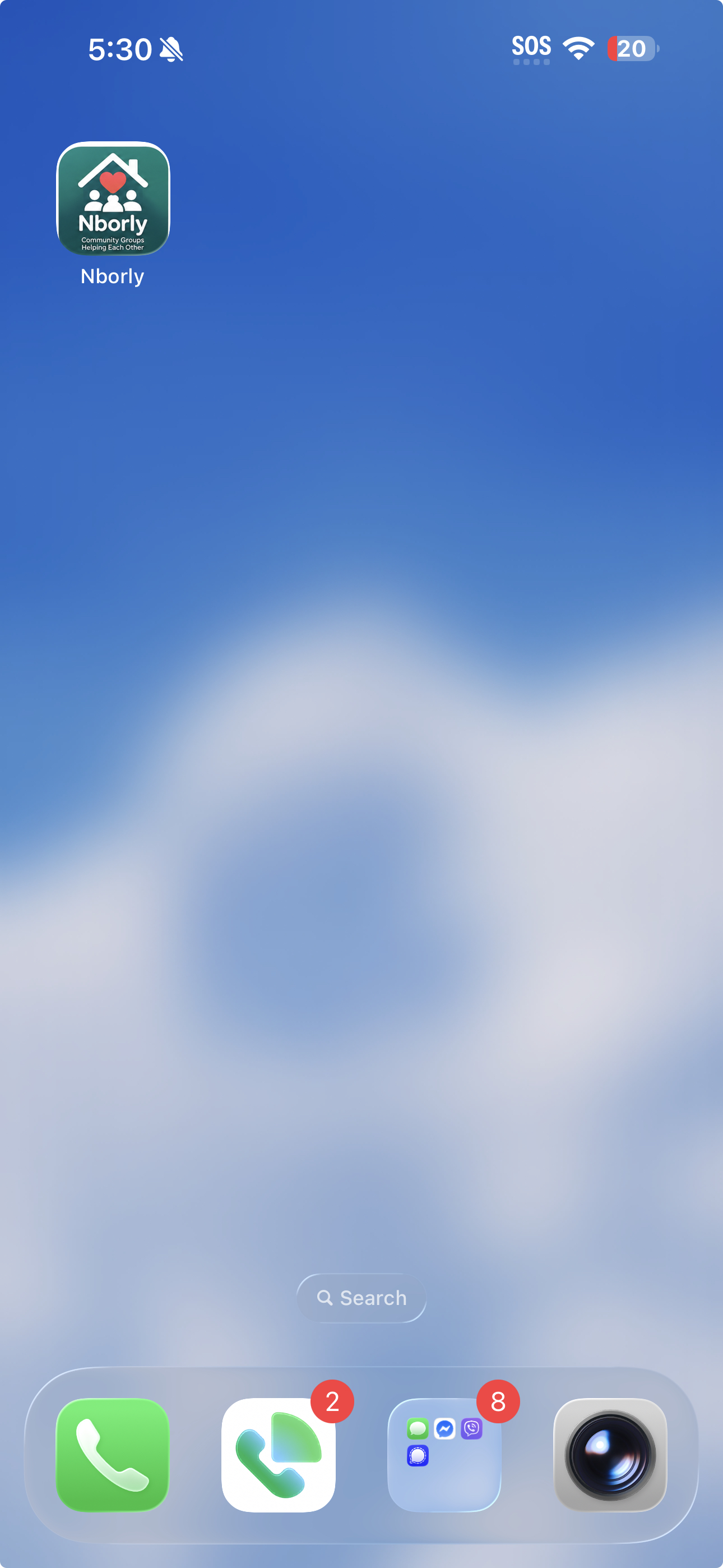 Nborly icon on iPhone Home Screen